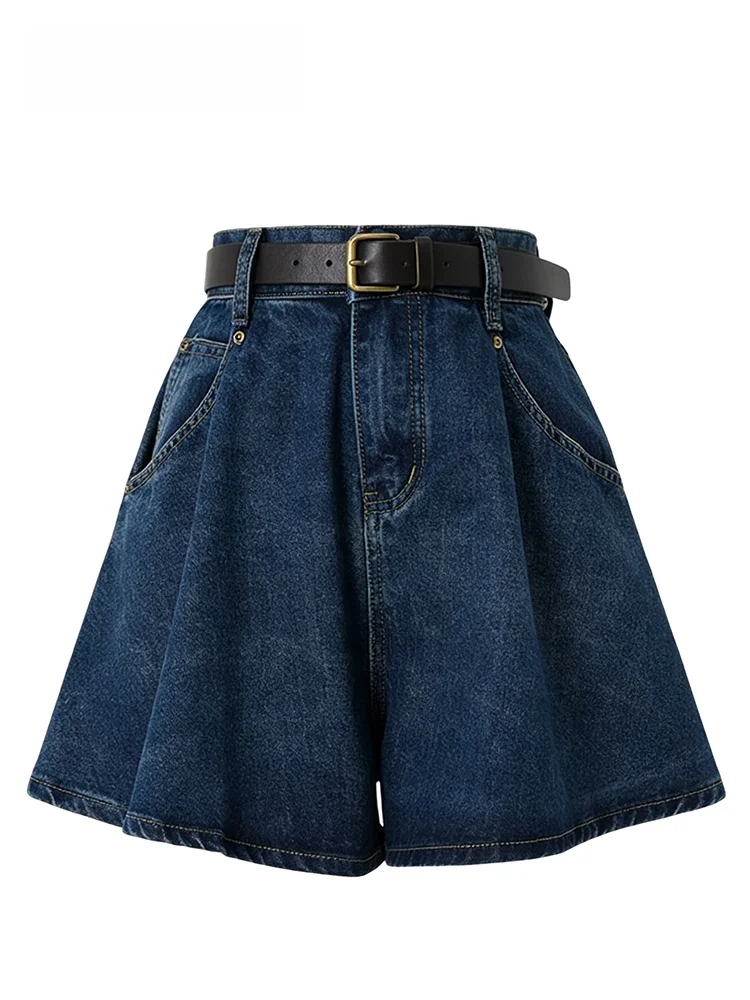 

High Waist Retro Denim Shorts for plus Size Women Summer Fashion Pear Shaped Body Cara CLUB Wide Leg Pants Ladies Jeans