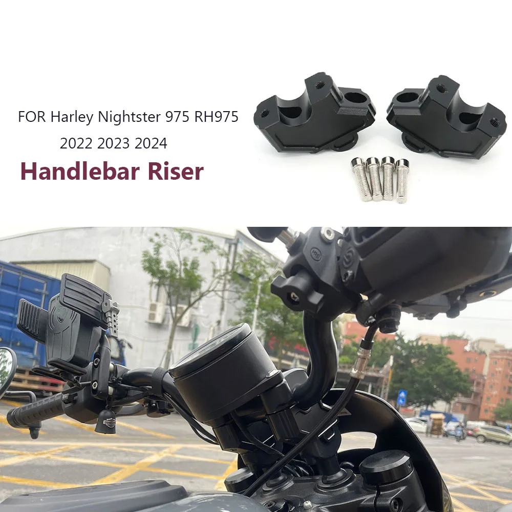 

Мотоциклетные аксессуары для Harley Nightster 975 RH975 Special 2022 2023, черные зажимы на руль, комплекты для увеличения