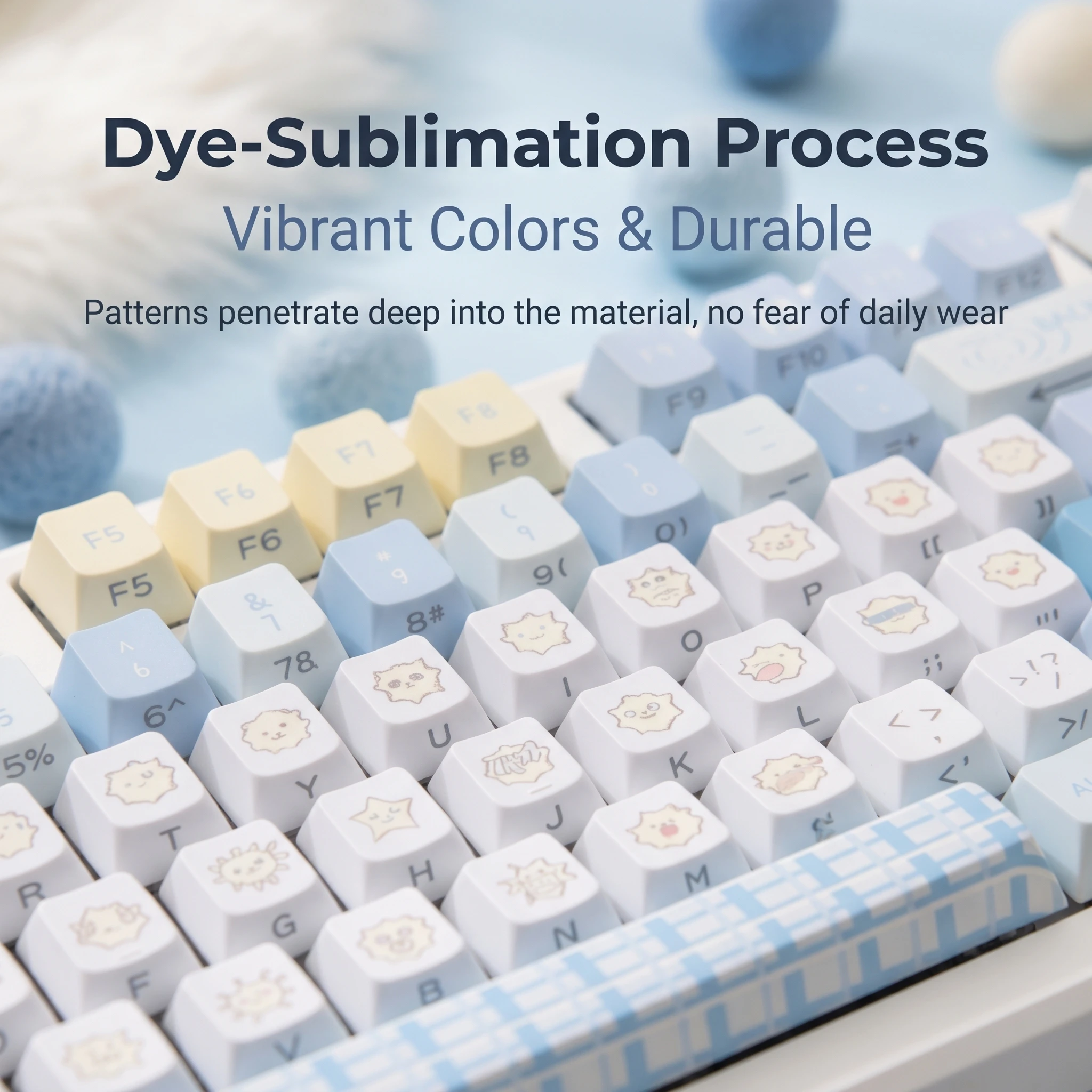 New PBT Keycaps 120Key, Side Engraved Backlit Keycaps, Cherry Profile PBT Double Shot 5-Sublimation Oil-Proof Durable