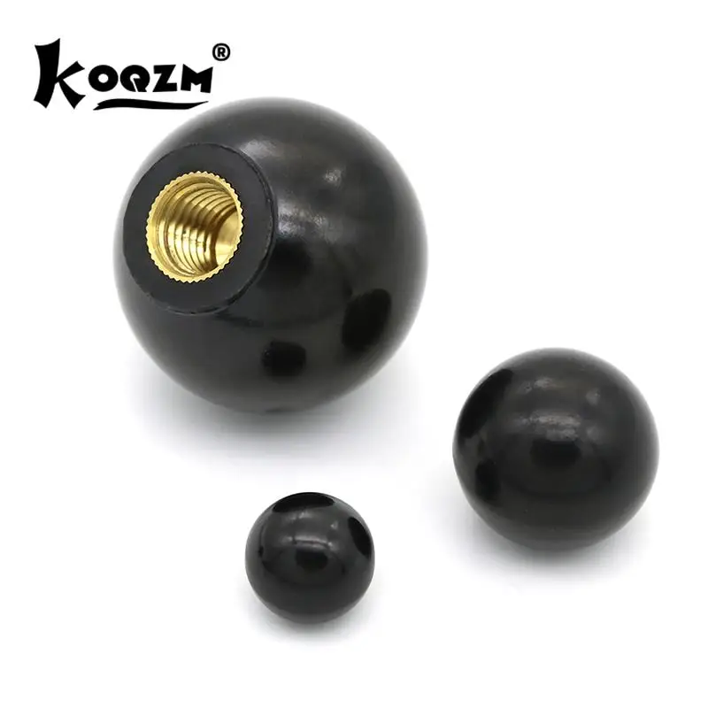 Black plastic M4/M5/M6/M8/M10/M12 thread ball shaped head clamping nuts knob