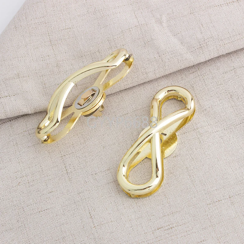 1-5-20sets 68x24mm Light Gold Butterfly Style Magnetic Lock Buckles Metal Purse Handbag Decoration Bag Closure Clasp Accessories