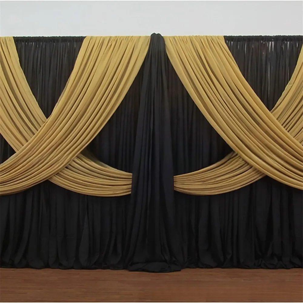 

Ice Silk Wedding Backdrop Curtain, White Color, Stage Background, Include The Swag Drape, Event Decoration, Wholesale Price, 3m