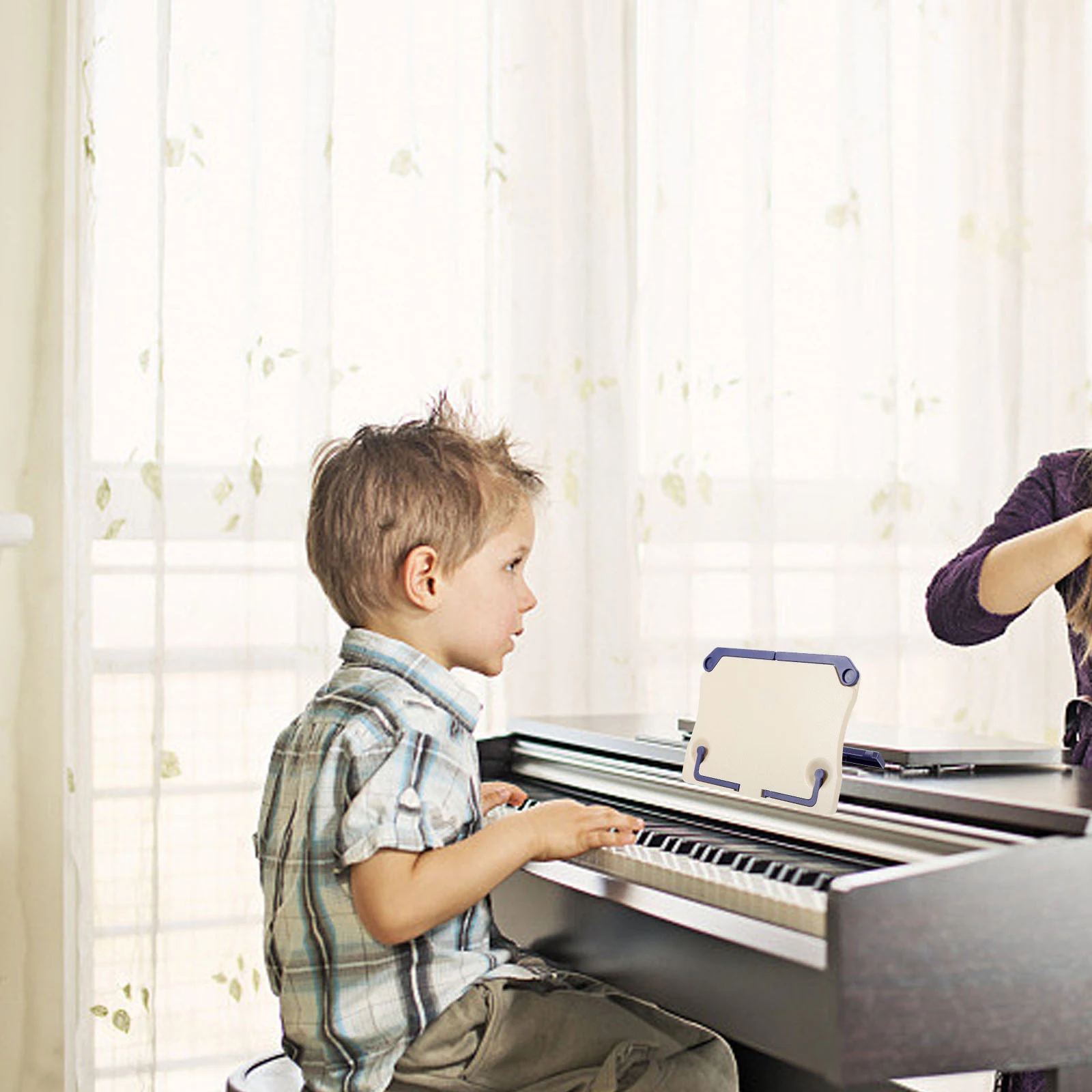 

Music Desktop Book Holder for Reading Keyboard White Musical Score