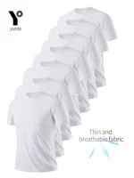 Camiseta de cuello redondo Camisa absorbente de sudor transpirable de secado rápido ultraligera blanca de 7 piezas adecuada para gimnasio físico y Ru