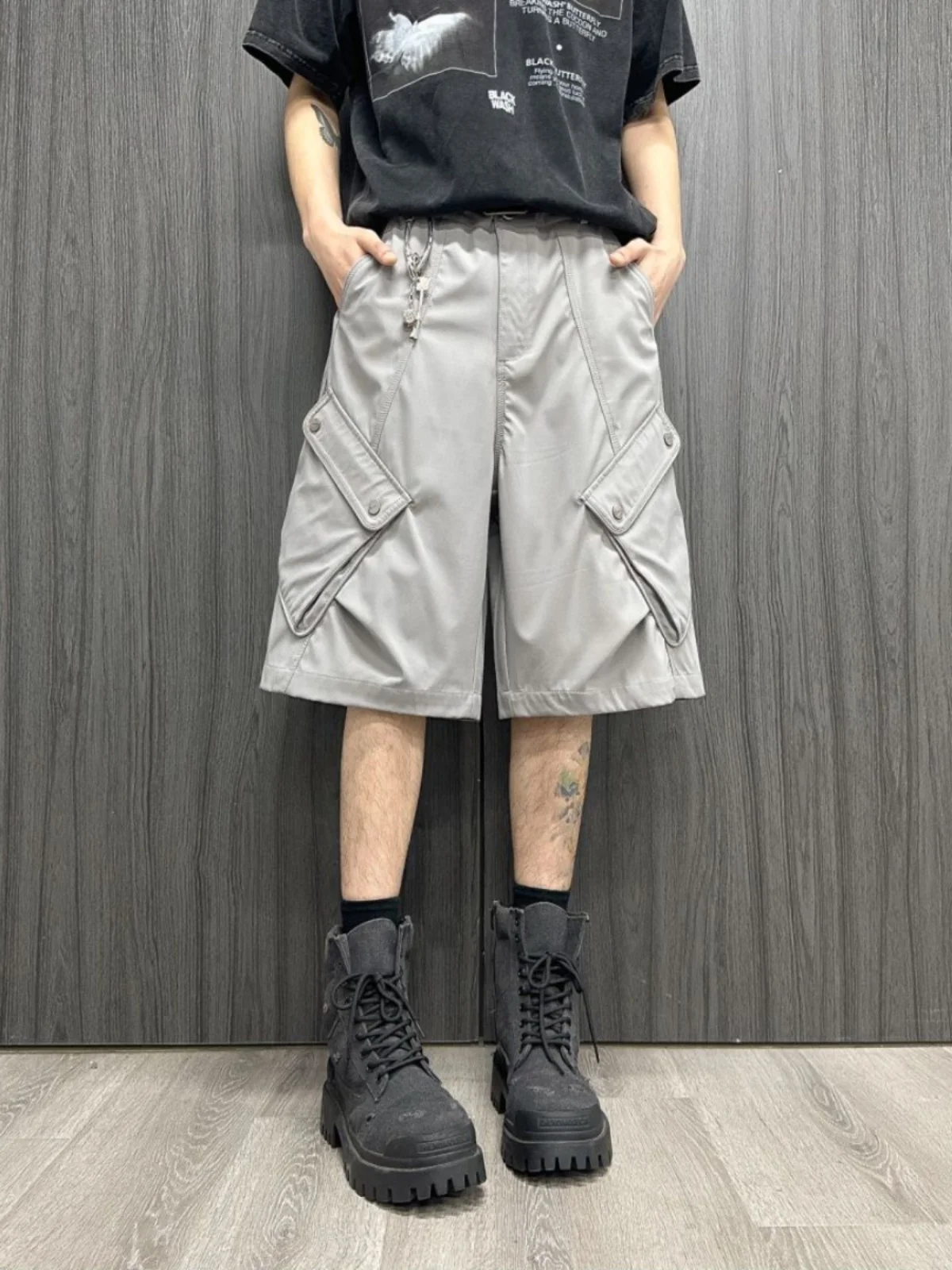 

Casual Men's Summer orts Functional Sle Knee-Length American Loose Fit Leisure Pants Youthful Energy Qui Dry Lightweight