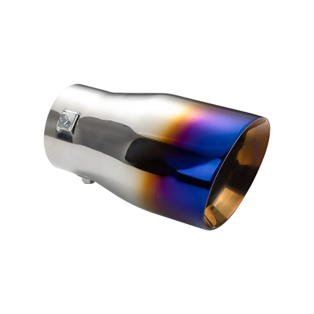 Stainless steel Exhaust Tip 3' Interface Slant Oval 4'' Outlet Universal Muffler tail throat Blue fast shipping