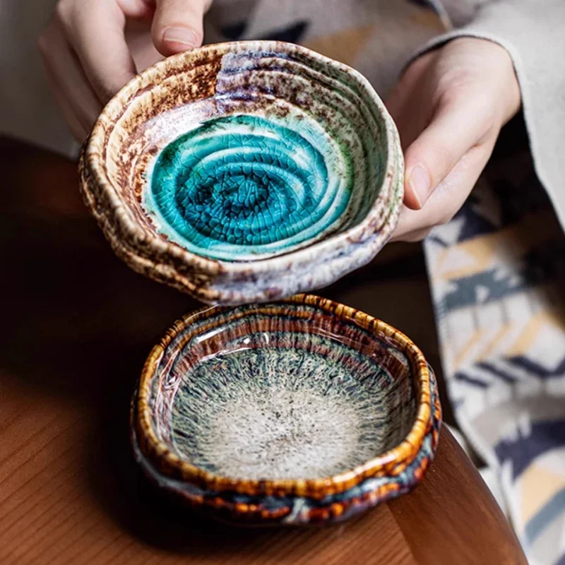 

2PCS /lot Ceramic Japanese Style Retro Sauce Dish Appetizer dish, small plate, snack plate