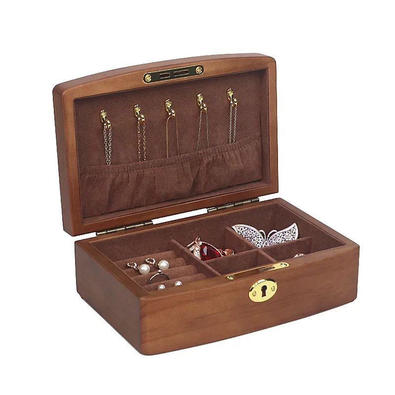 New Wood Jewelry Storage Box Display Earring Rings Jewelry Organizer Box Luxury Jewelry Gift Packaging Box Bracelet Package