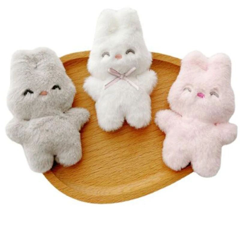 5Pcs/lot 6*10CM Cartoon Plush Rabbit Patches DIY Cotton-filled Accessories Headwear Clothing Decorative Plush Materials