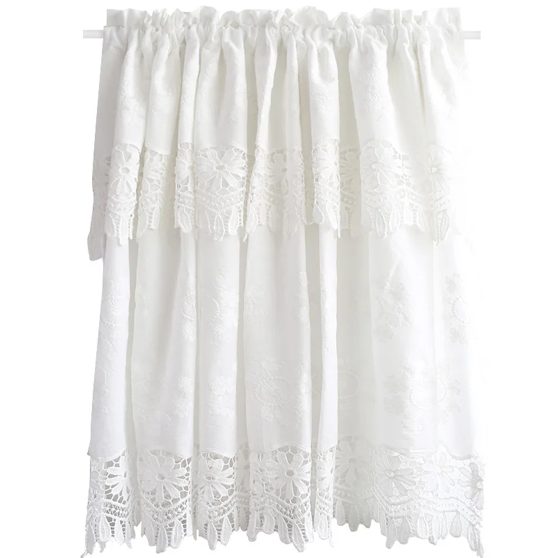

Sun-shading double-layer embroidered lace country princess n-style curtain half white cotton fabric half curtain curtain curtain