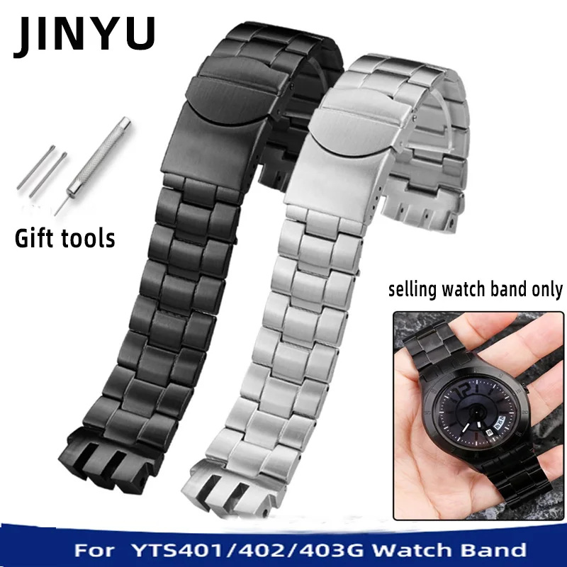 Steel Band for Swatch Metal Watch Chain YTS401 YTS402 YTS403G YTS409 Stainless Steel Watch Band 20mm Accessories Metal Strap Men