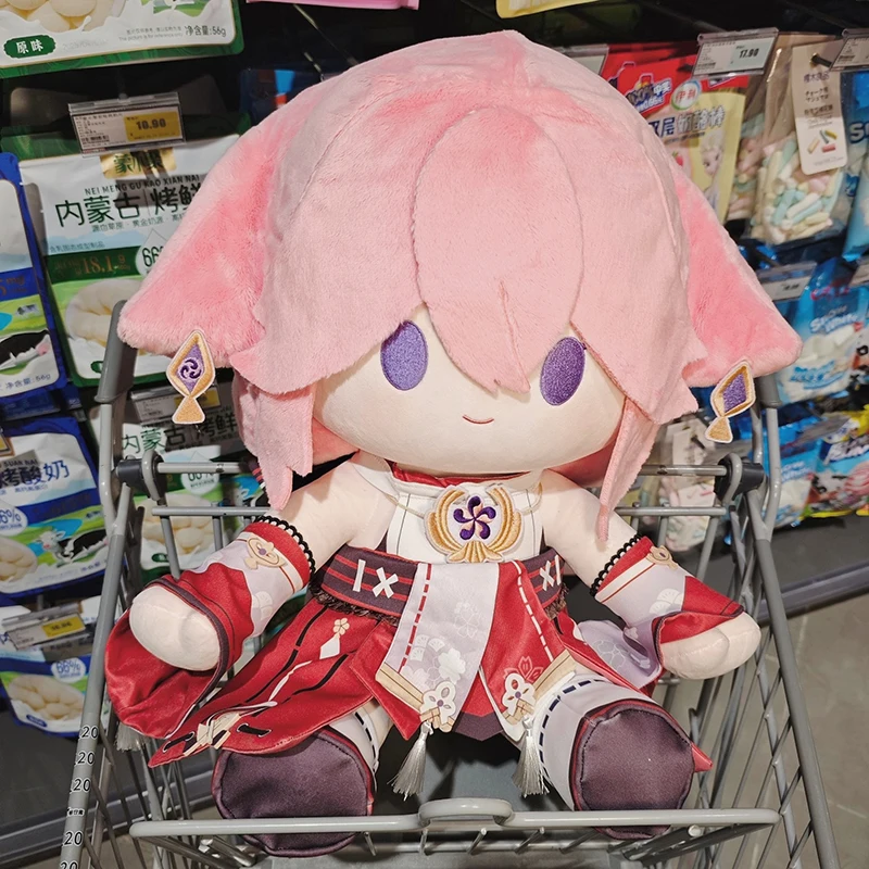 原神インパクト 八重神子 ぬいぐるみ 座り姿勢 おもちゃ プラッシュ アニメ 漫画 ソフト 抱き枕 フィギュア ギフト 40cm 大型