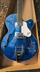 Semi HollowElectric Guitar Finish Gloss Blue Chrome Hardware