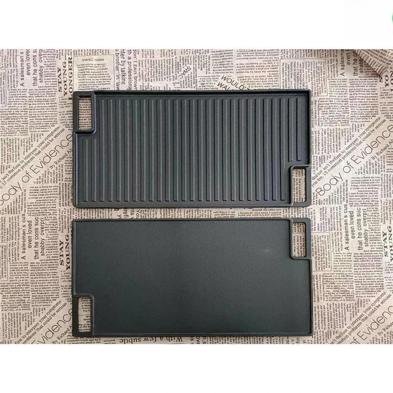 Household outdoor barbecue plate, thickened rectangular double-sided iron plate baking plate mold, cast iron baking plate