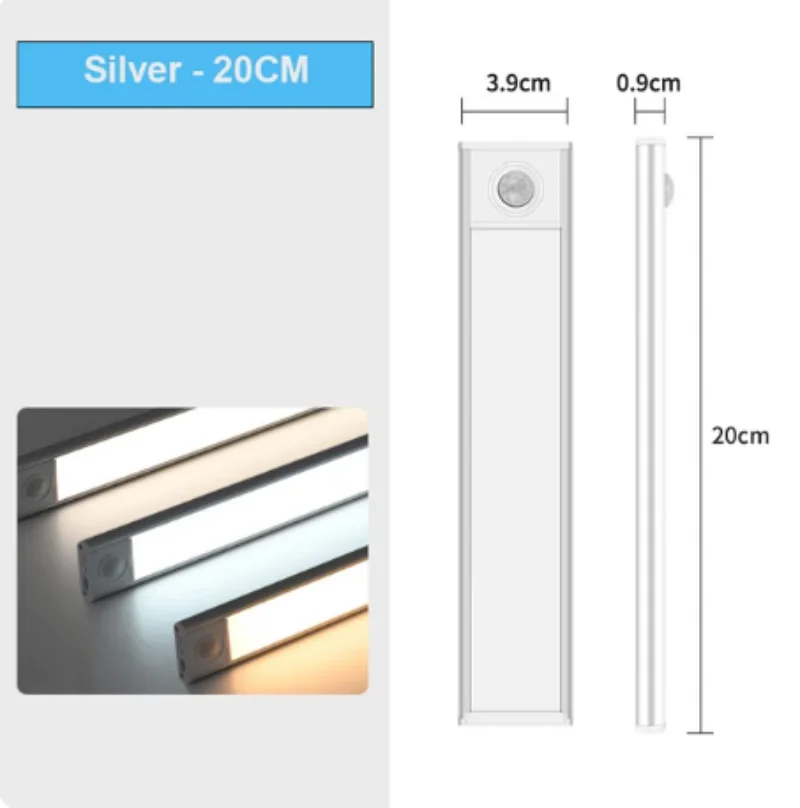 OKAL RED EAST LED Nachtlicht 20/30/40/60CM Motion Sensor Wireless USB Schrank Nachtlicht Garderobe Lampe für Küche Schrank Schlafzimmer Kleiderschrank 7