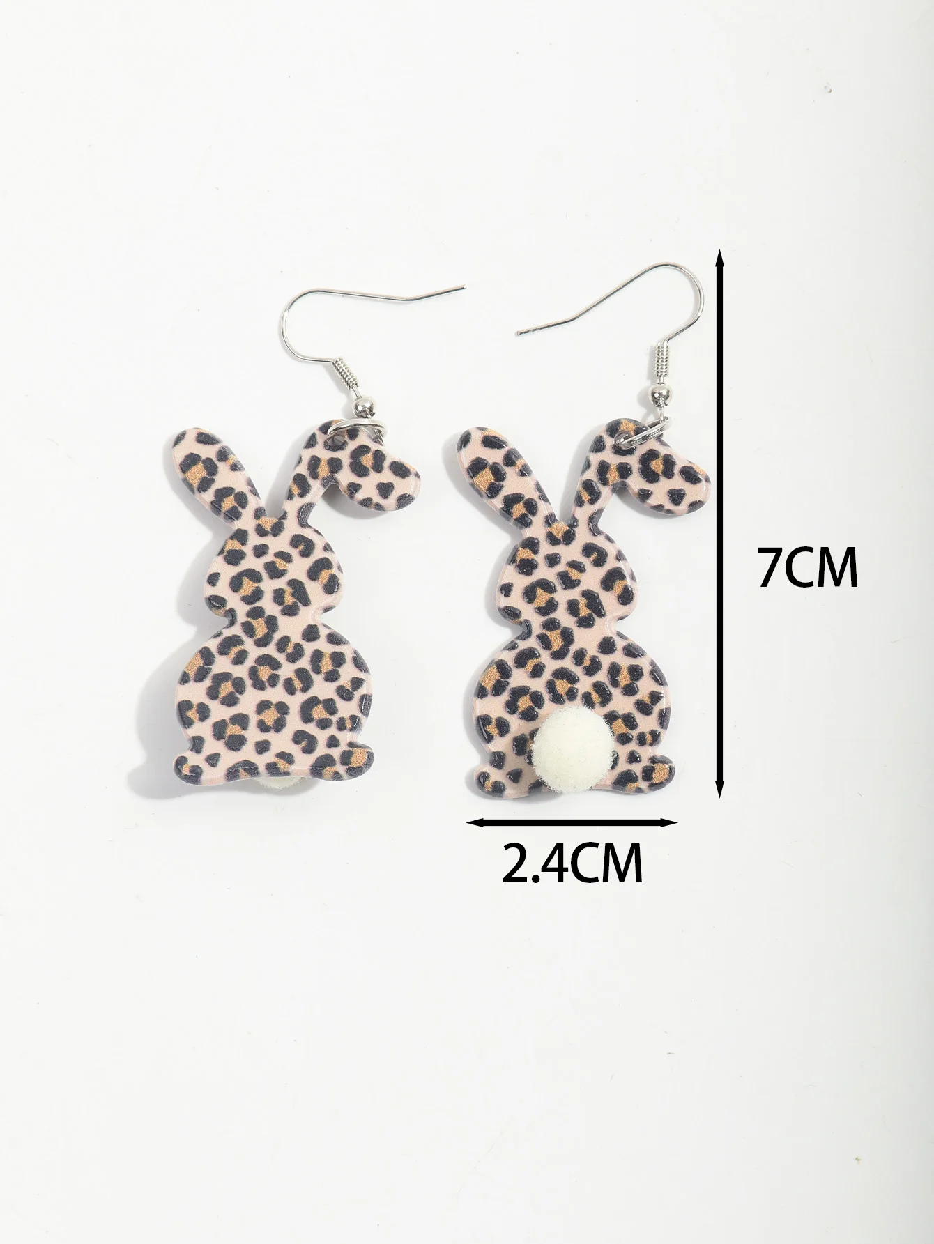 Easter Fashion Leopard Rabbit Acrylic Dangle Earrings for Women Girls Cute Animal Bunny Drop Earring Jewelry Festival Gifts