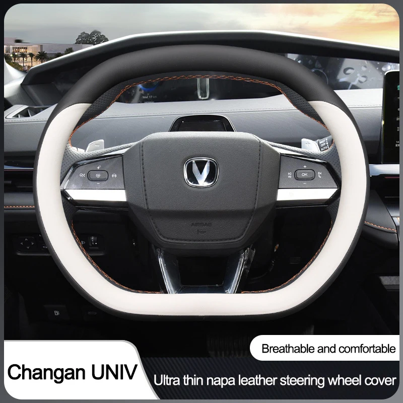 Braid on Car Auto Steering Wheel Cover for Changan Chana UNI-V UNI-K Lamore CS55plus 2th Gen 2022 2023 Wrap Protector Holder