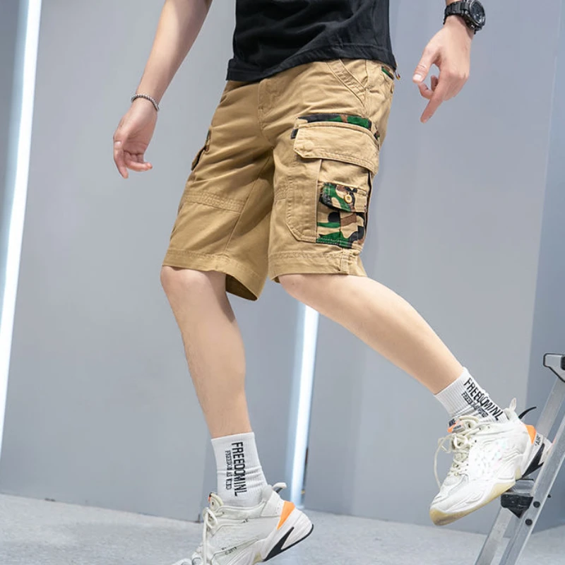 

Mens Cargo Shorts Camouflage Camo Bermuda Short Pants for Men Hiking 2024 Fashion Elastic Waist Harajuku Loose Y2k Luxury Jogger