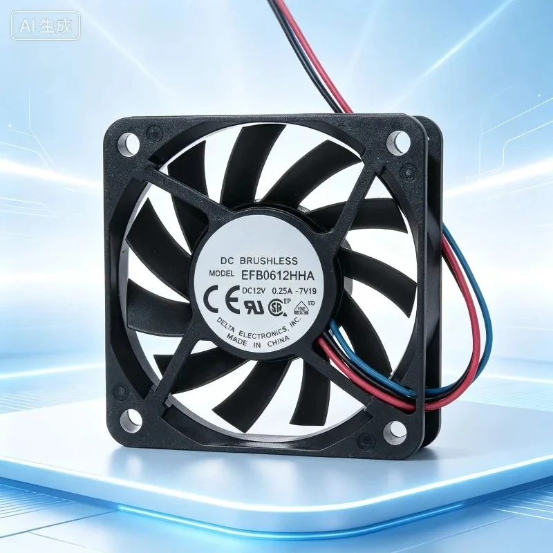 Brand New Original EFB0612HHA 6010 High Airflow Cooling Fan For Delta 6CM DC12V 0.25A Double Ball Bearing Fan
