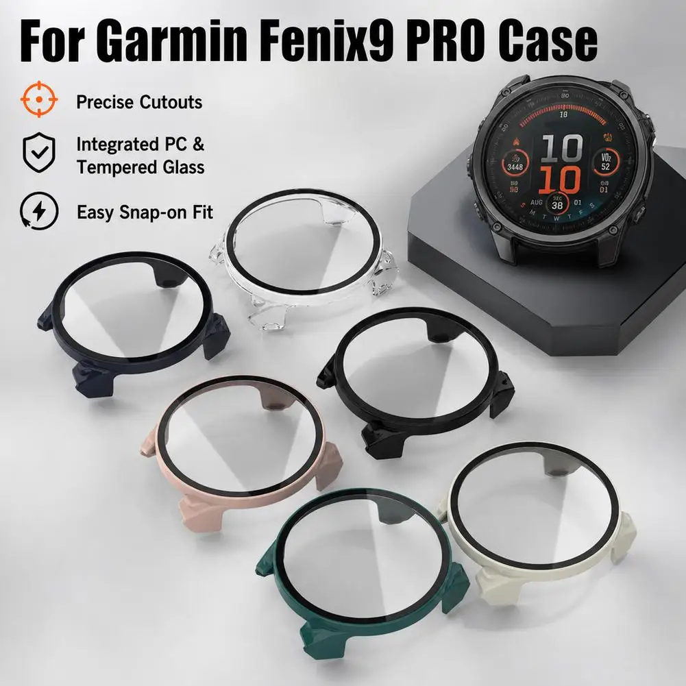 Protective Case For Garmin Fenix9 PRO Smartwatch Screen Protector Tempered Glass 43/47/51mm Waterproof Clear Protective Film
