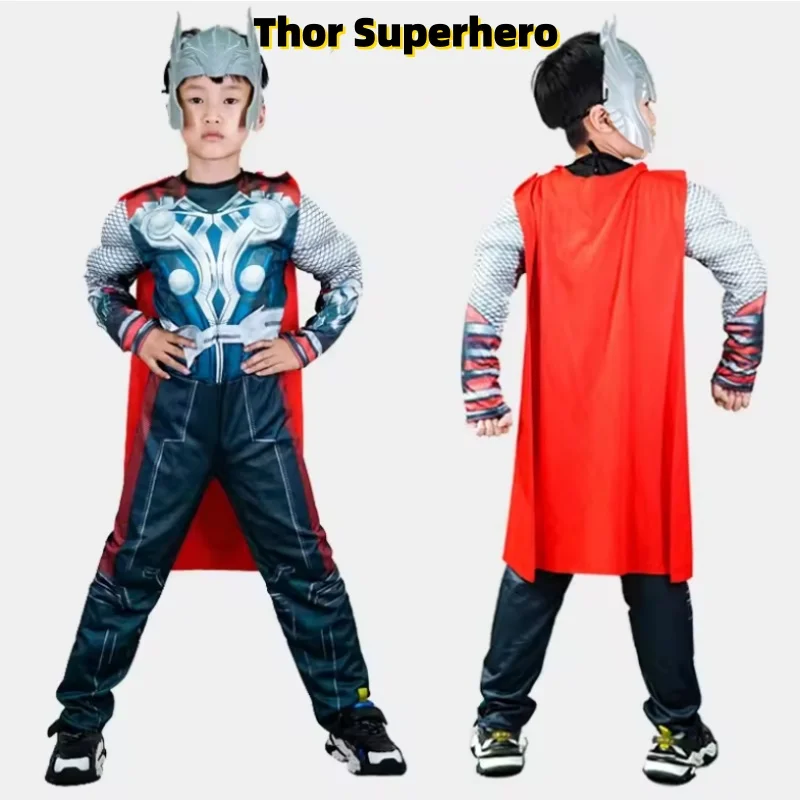 أطفال ثور خارقة تأثيري حلي المنتقمون ثور العضلات ارتداءها البدلة قناع هالوين كرنفال ملابس للحفلات لصبي