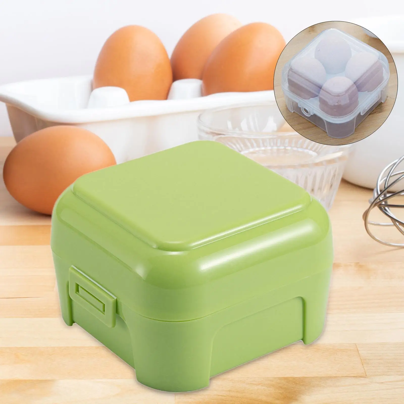 4 Grid Egg Container Carrier Leakproof Egg Holder for Camping Travel Outdoor