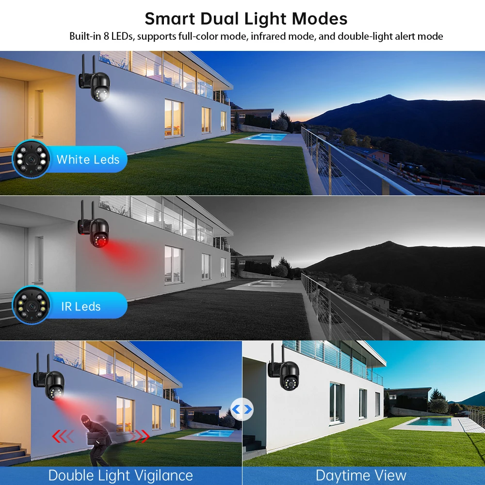 BESDER 4K 8MP 5MP Ultra HD PTZ WiFi IP Camera AI Human Detection 1080P UHD Audio IP Camera Auto Tracking P2P Video Surveillance