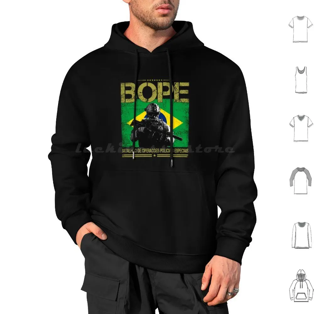 Bope Brasil Policía Fuerzas Especiales Sudaderas con Capucha Manga Larga Bope Batallón De Operaciones Especiales Brasil Fuerzas Especiales Especiales
