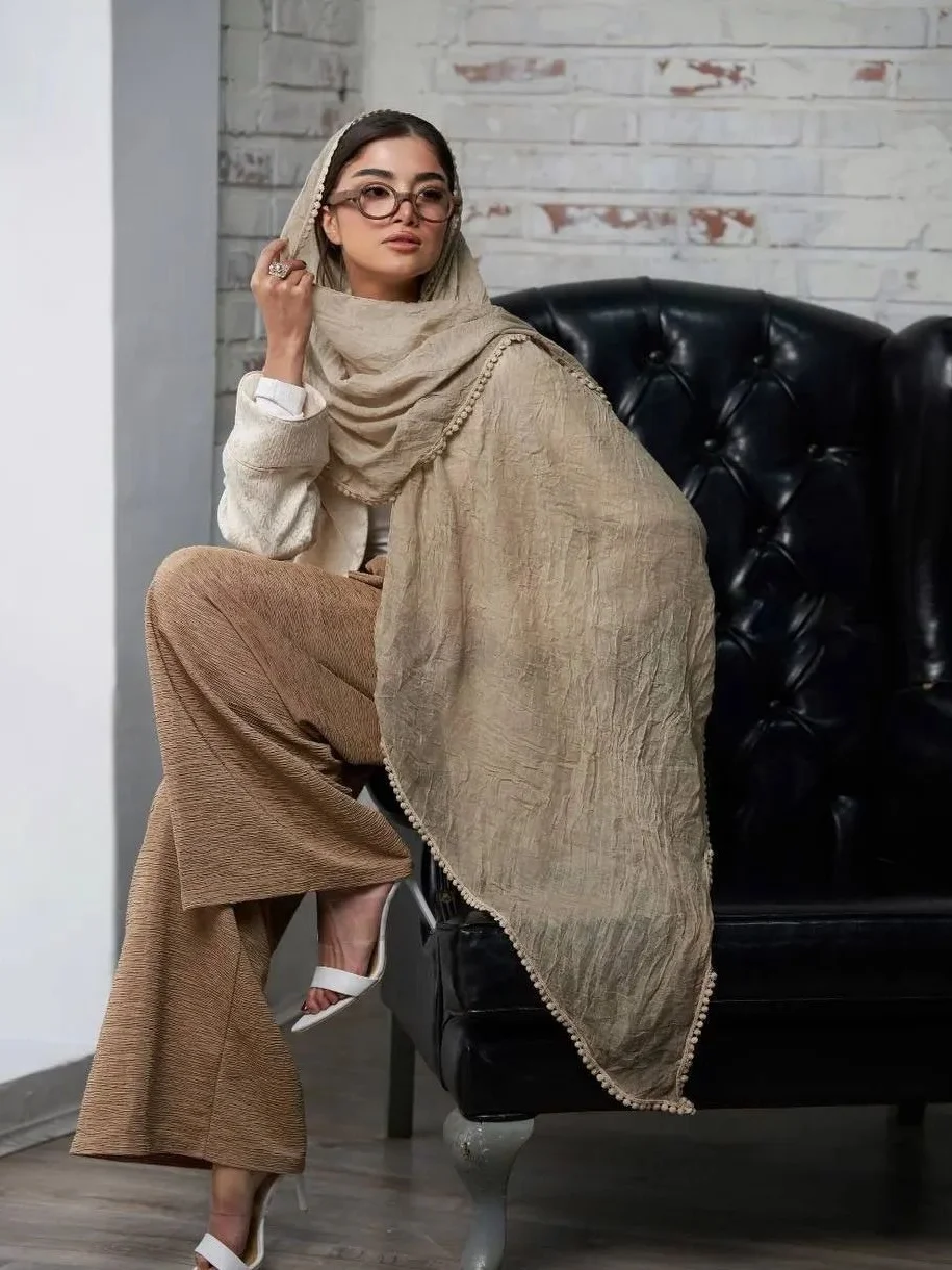 Solid Color Cotton Linen Scarves Women Hijab Muslim Spring Summer Soft Scarf Female Fashion Long Shawl Wrap