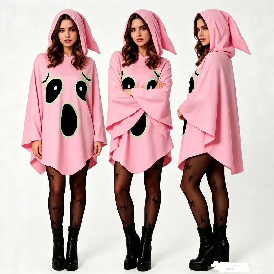 Halloween Funny Hooded Cape Female Adult Cosplay Ghost Costume Cross-border Party Funny Dress Up Clothes
