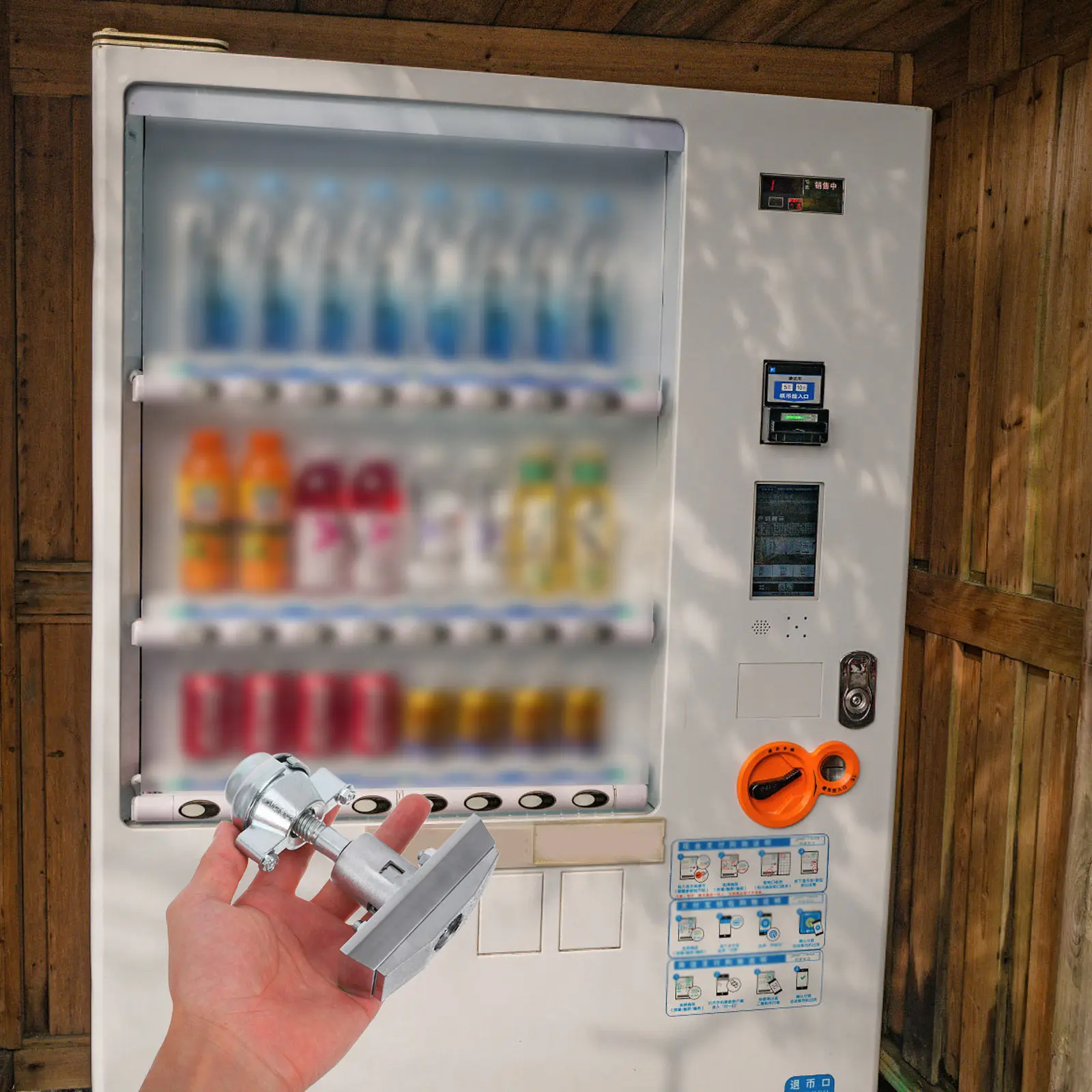 1Set Vending Machine Lock Core High Security Universal Iron T Handle Lock for Snack Beverage Coffee Candy Vending Machine Keys view 6