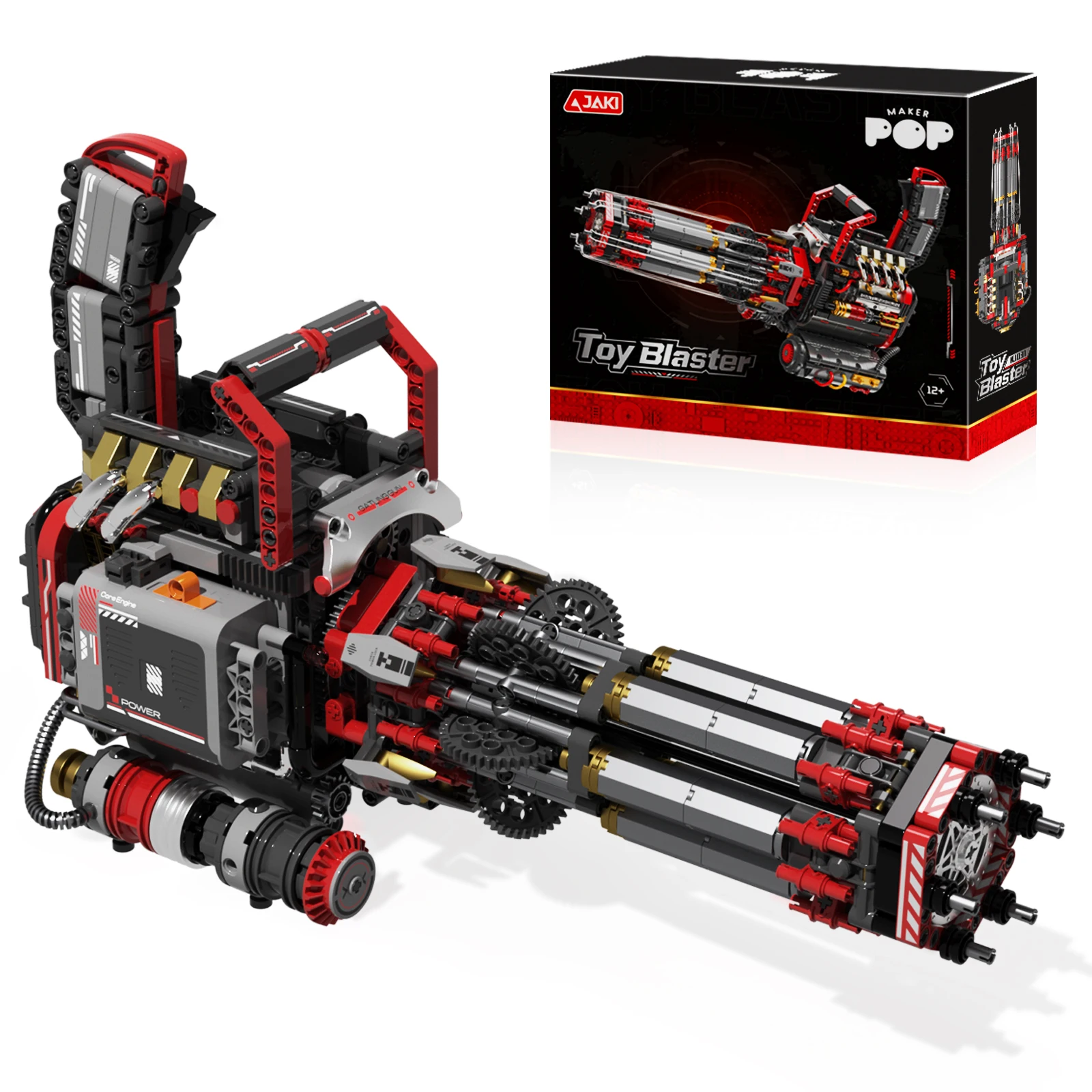 Heavy Equipment Games - JAKI Sci-Fi Blaster-Gewehr Bausteine Gatling-Maschinengewehr Spielzeug