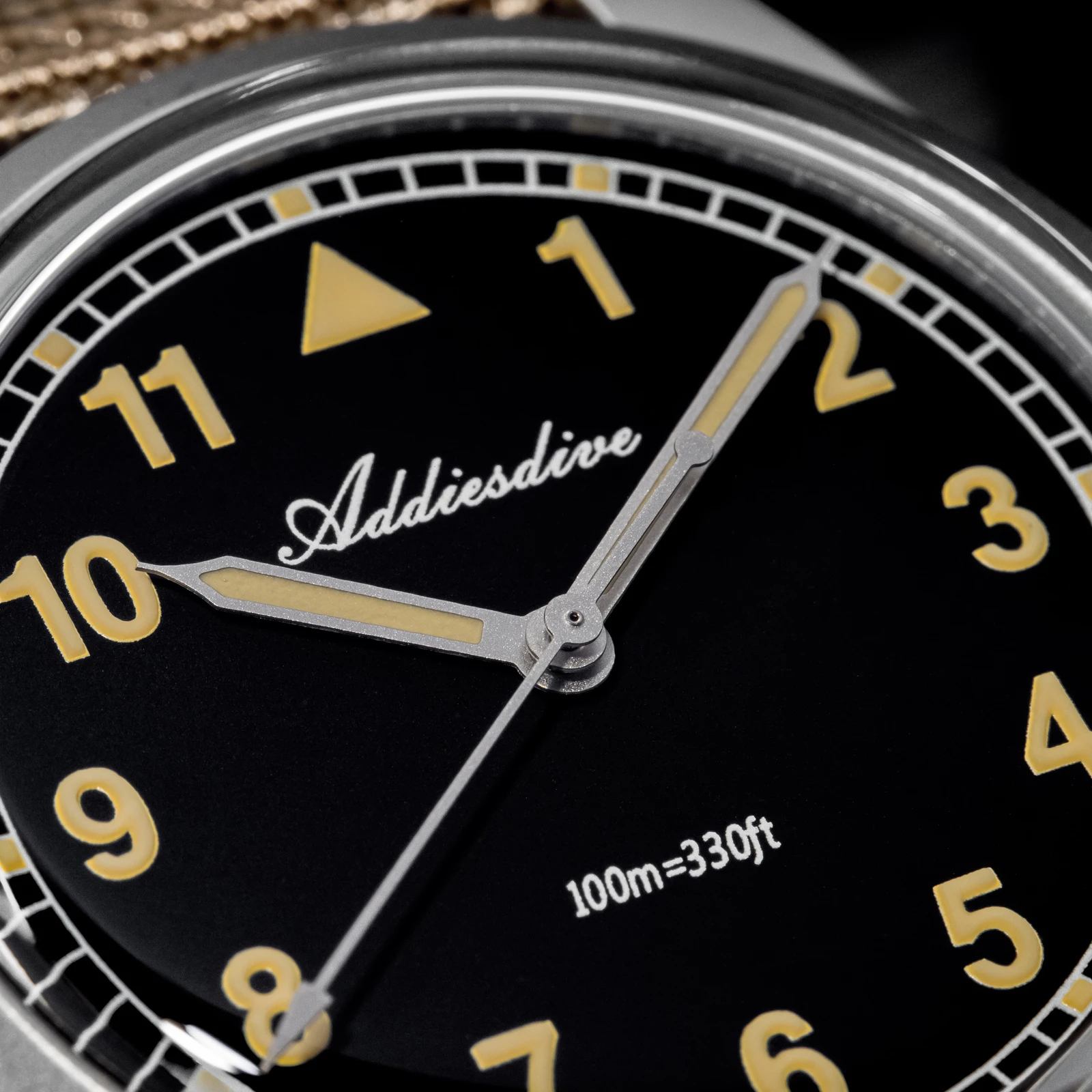 ADDIESDIVE Кварцевые часы VH31 Bubble Mirror Glass 36 мм Ретро часы-пилот 100 м Водонепроницаемые светящиеся спортивные мужские часы AD2079