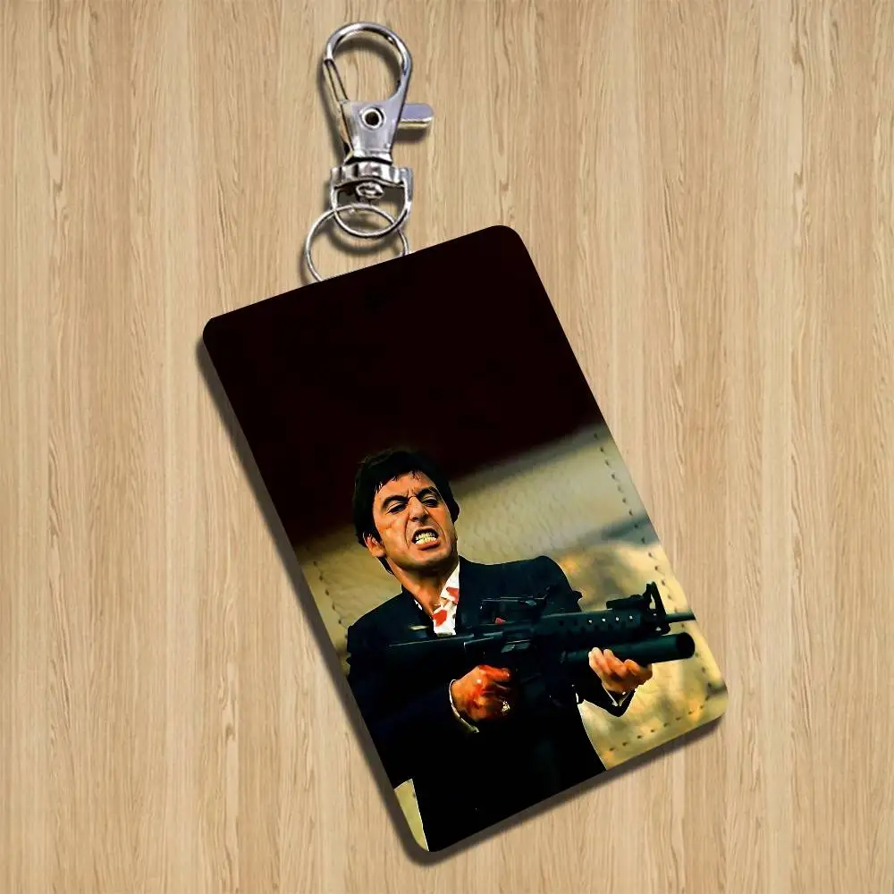 Classics Crazy moive Scarface Cartoon Singer Anime Card Keychain Fashion Pendant Bag ID Door Card Case Bus Card Cute Adult