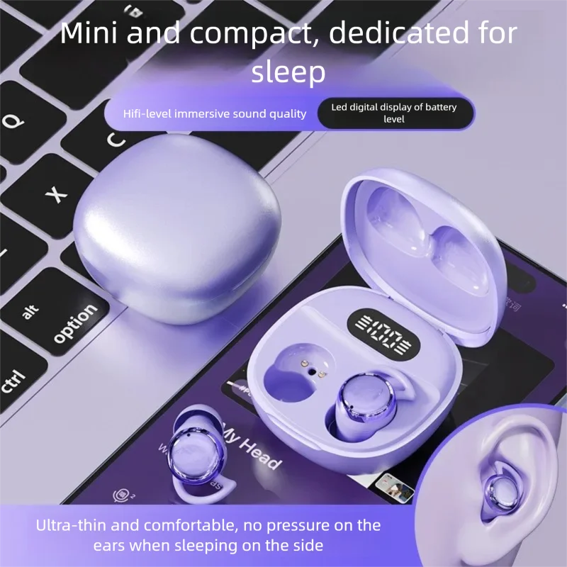 

Mini Wireless Earphone Music Noise Canceling Earbuds Bluetooth 5.4 Sleeping Headphones Sleep Earphones For iPhone 17 16 15 14 13