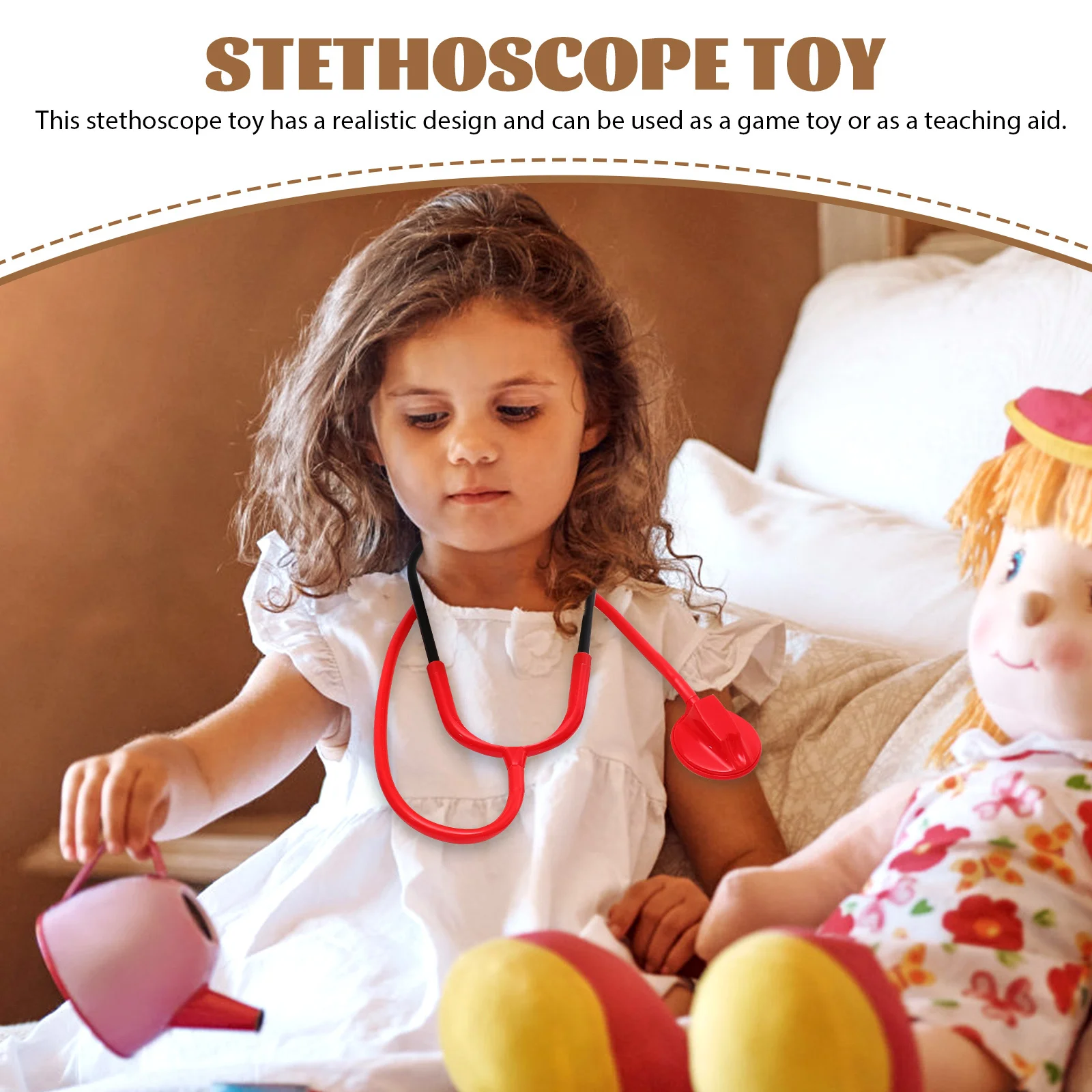 Estetoscópio de brinquedo para crianças, 4 peças, conjunto de jogos de enfermagem, dramatização de médico infantil, jogo de aprendizagem, presente educacional