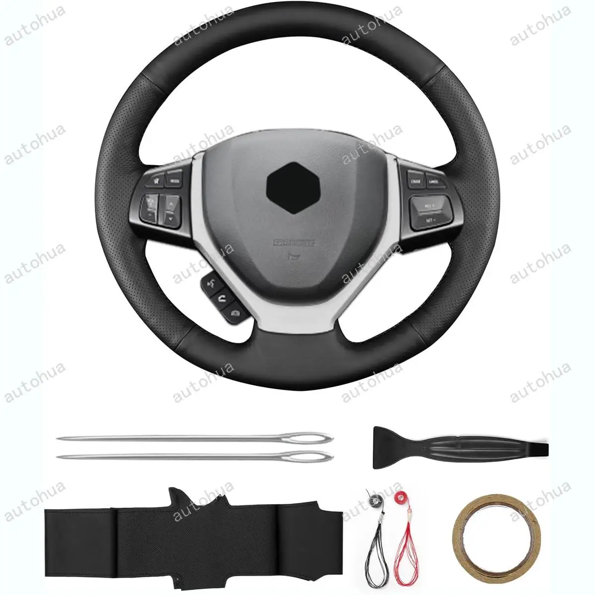 

Steering Wheel Cover for Suzuki 2022 S-Cross/2020 Vitara Hybrid/2015 2019 Vitara/2017 SX4 S-Cross/2015 Celerio/2014 SX4