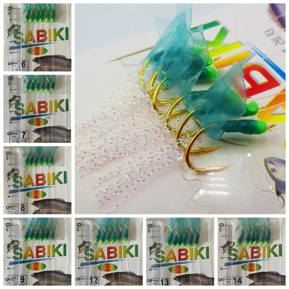 Приманки-для-морской-рыбалки-Резиновые-зеленые-резиновые-приманки-Приманки-Золотые-sabiki-Оснастки-для-морской-рыбалки-Зеленый-крючок-Золотые-крючки-с-завязками-Океанская-пляжная-рыбалка