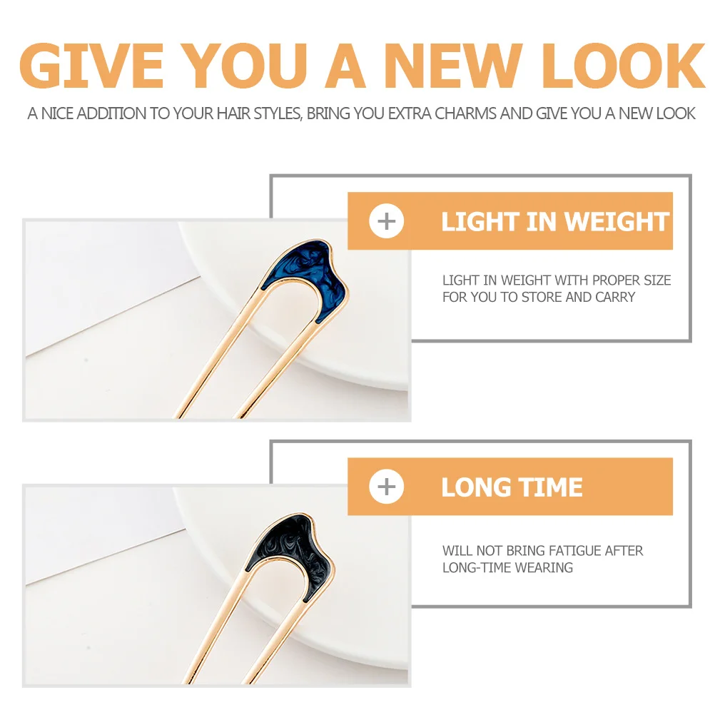 

3 шт. изысканные украшения для волос, легко скользящие палочки для еды для повседневного ношения, официальных мероприятий, U-образная заколка для волос, заколка для волос в китайском стиле
