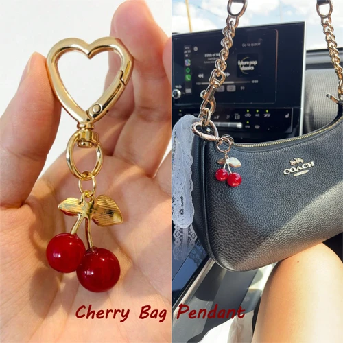 DIY flor de cerezo bolso encanto accesorio de mujer llavero con diseño en forma de corazón accesorios para el cabello hechos a mano colgante de hoja de cerezo