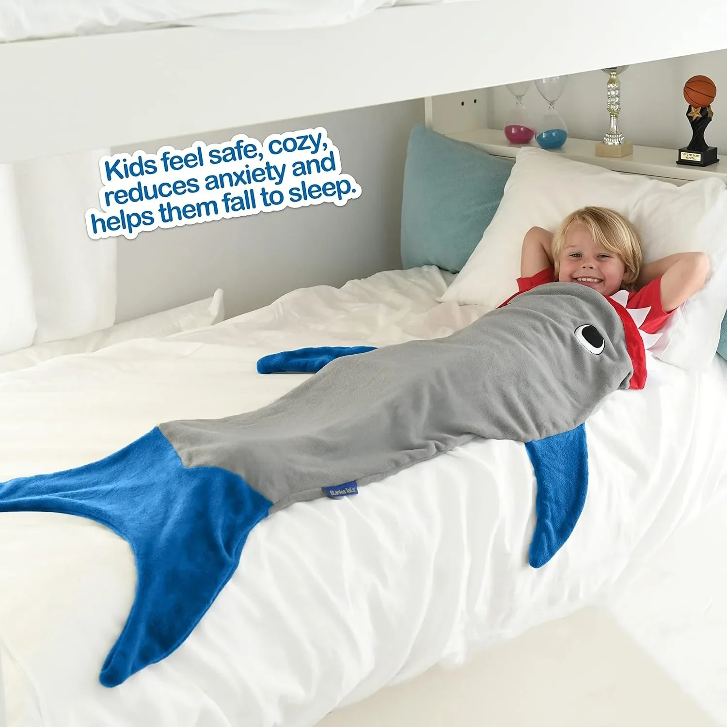 New Cartoon Shark Pajamas Grey Shark Sleeping Blanket Loose Hooded Pajamas Super Soft Adult Sleeping Blanket