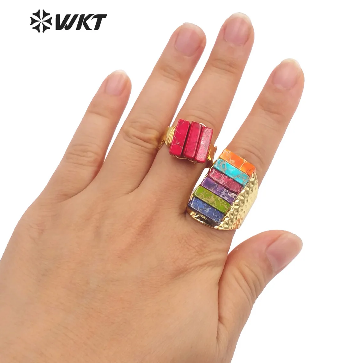 

WT-R423 WKT 2022 Изысканные женские кольца из натурального камня Colorna, милый стиль, подарок на день рождения, модные украшения, кольцо в подарок