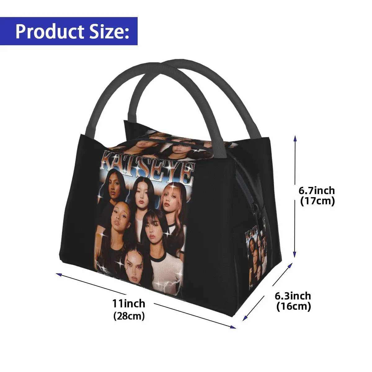 Katseye Global Girl Group Insulated Lunch Bag for Women Children Portable Food Boxes Thermal Lunch Box Tote