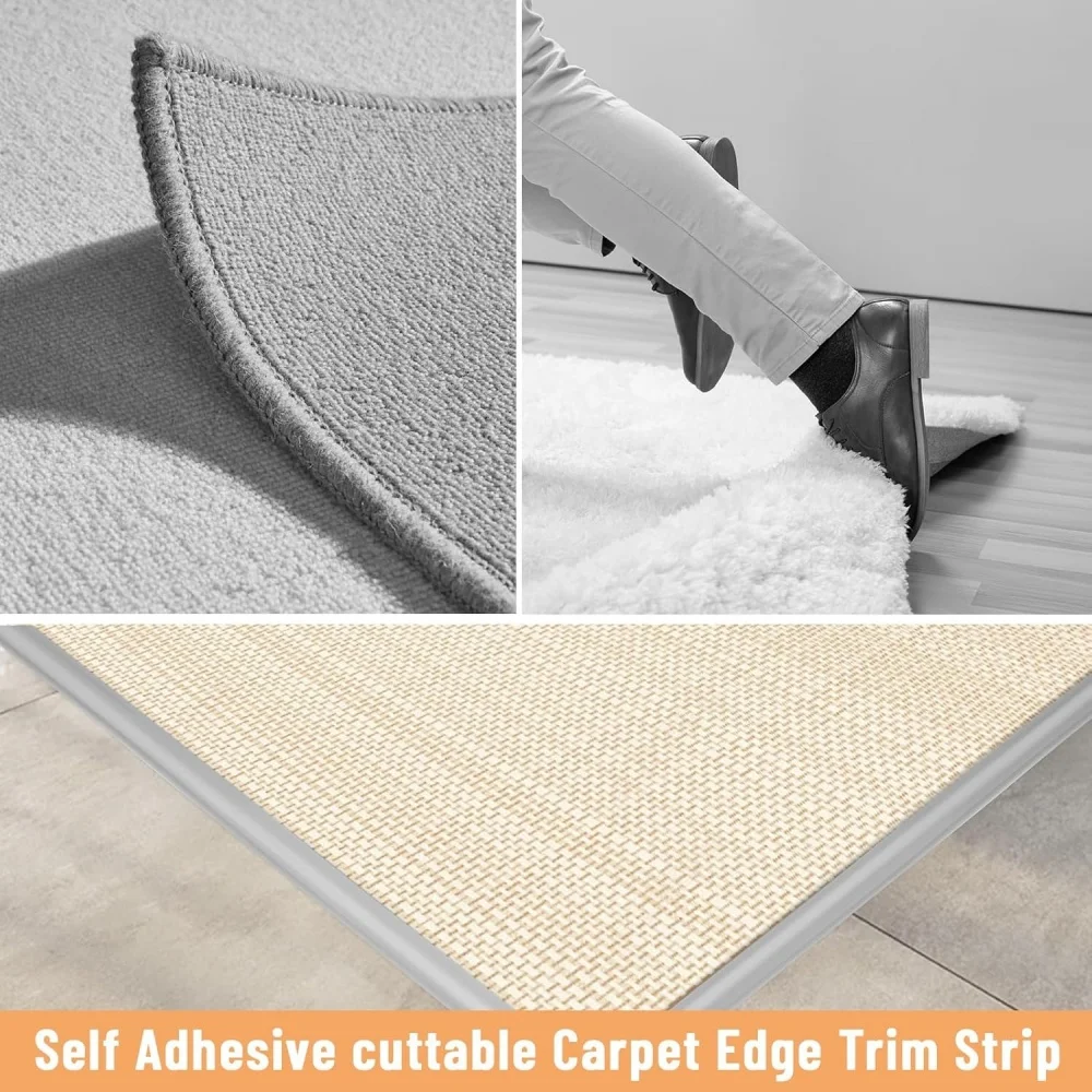 1pc 1m/2m/3metersX3cm PVC Carpet Edge Trim Strip Self Adhesive Flexible Rug Edge Protector CuttableTransition Cover
