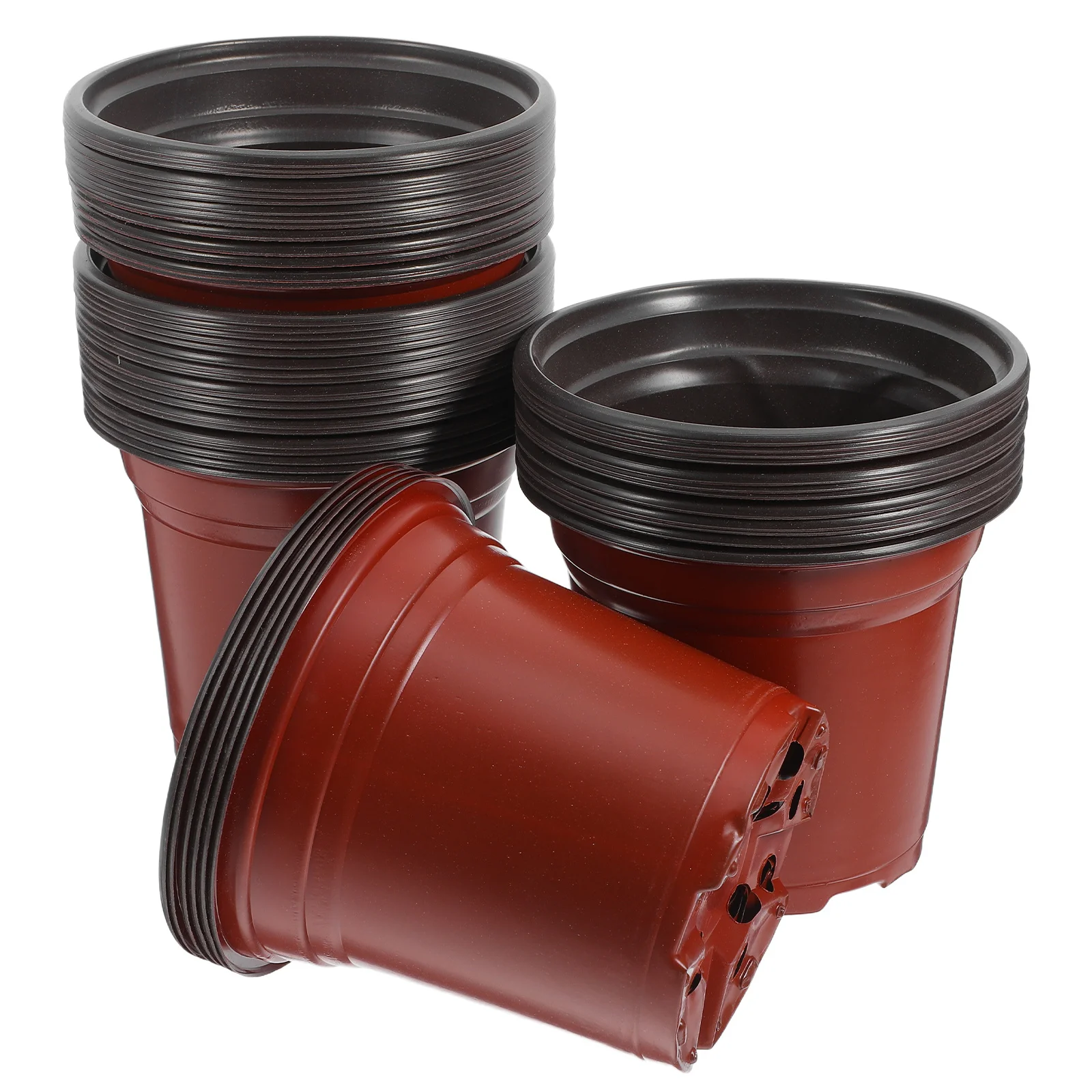 

50Pcs Plastic Flowerpot Succulents Pot Minimalist Breathable Plant Pot for Desk Bookshelf Garden Living Room Decoration