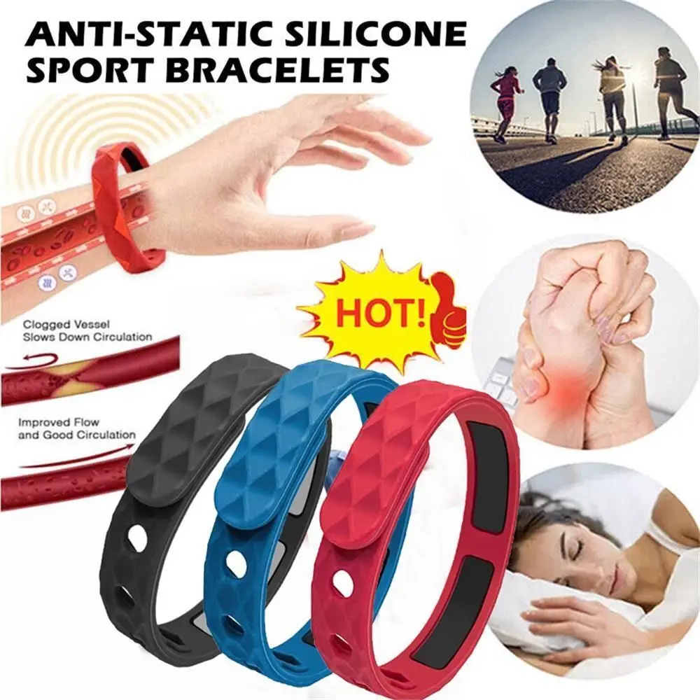 RedUp Far Infrared Negative Ions Wristband Anti-Static Silicone Sports Bracelet Couple Energy Balance Protection Anion Wristband