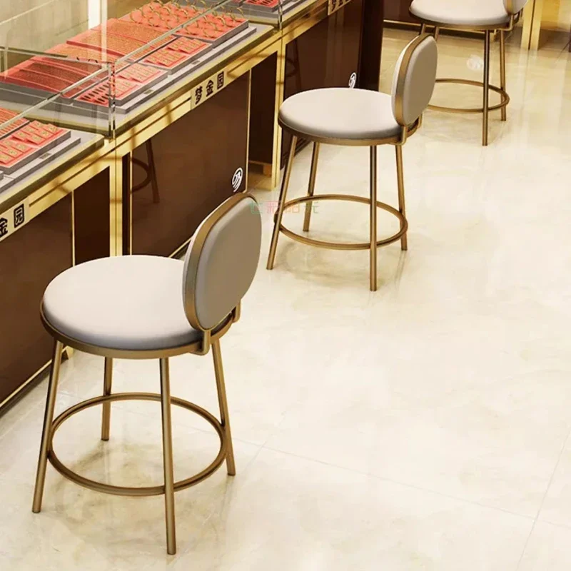 Stainless Steel Jewelry Store Chairs Counter Glasses Store Specific Chairs Gold Store Benches for Kitchen Bar Furniture 의자 바의자