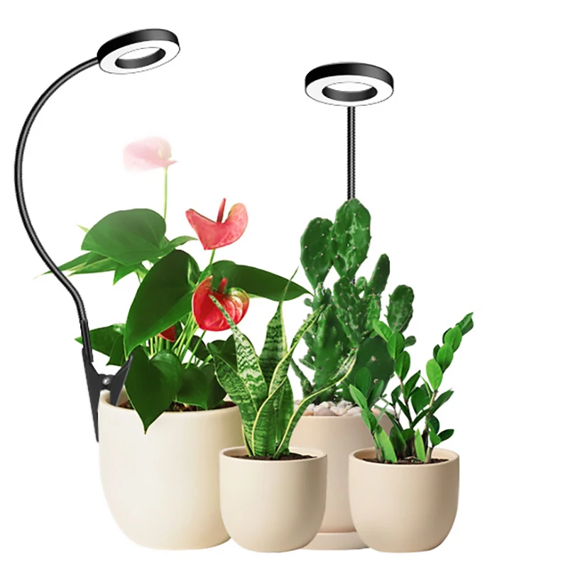 Plants Growth Light Indoor Full Spectrum LED Plant Light with Automatic On/Off Timer Dimmable 360°Adjustable Gooseneck Light
