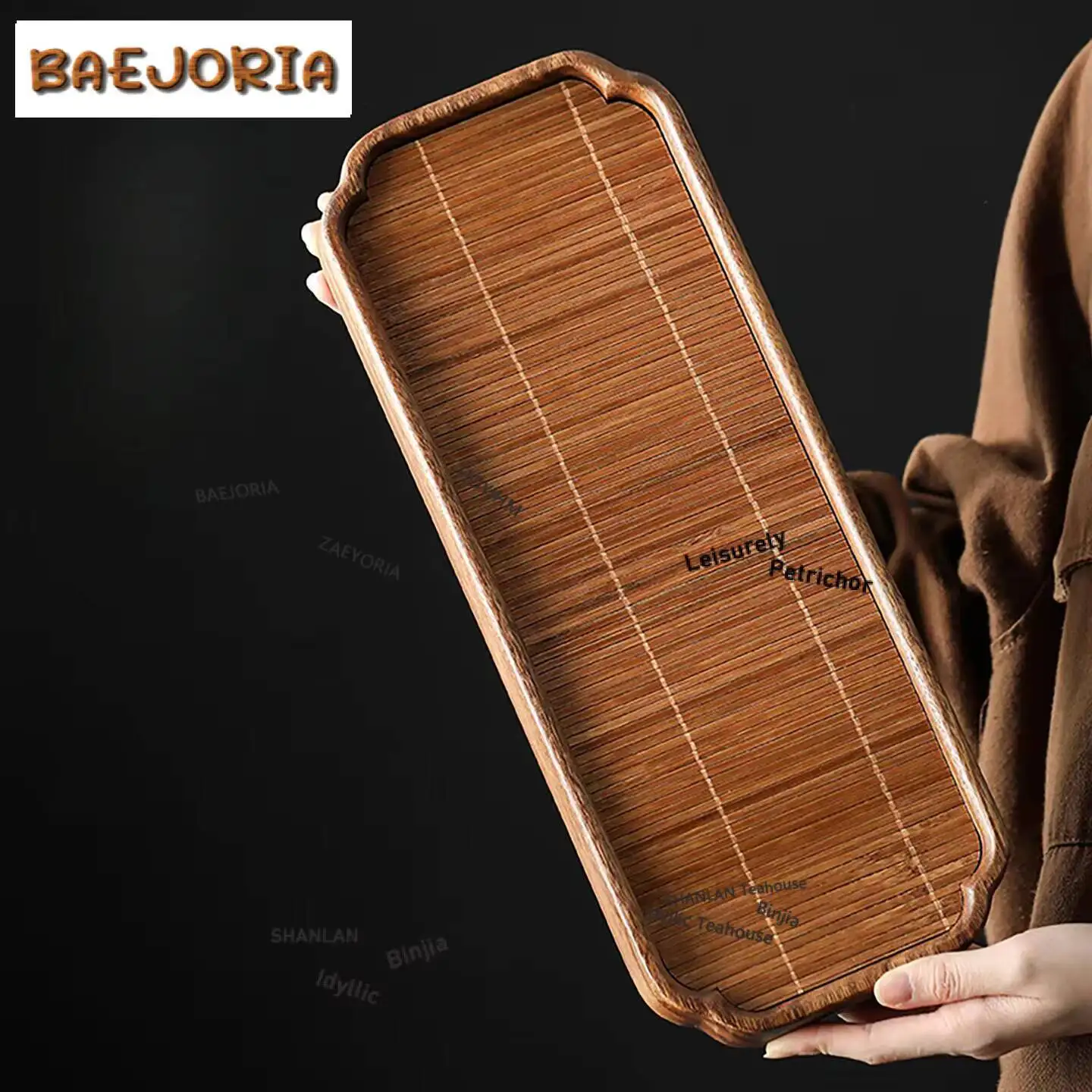Luxurious Walnut Wood Water Storage Tea Tray Snack Plate Coffee Storage Board Teapot Support Dishes For Serving Tea Items Craft view 3