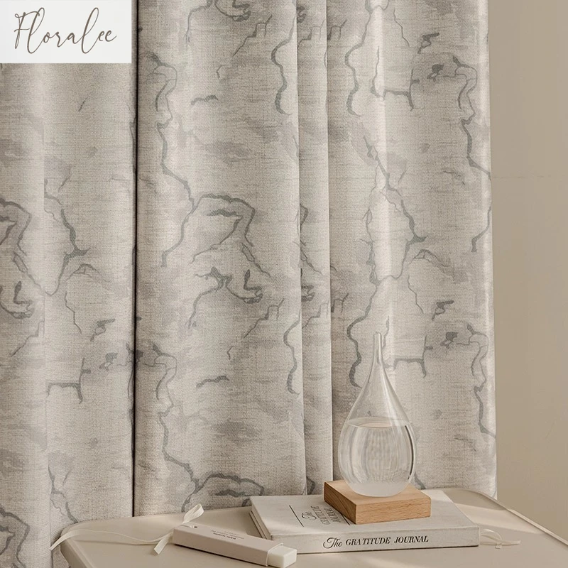 Floralee Store Customized Curtains for Living Room Modern Simple Cotton Linen Blackout Curtains Floor-to-celebration Bedroom